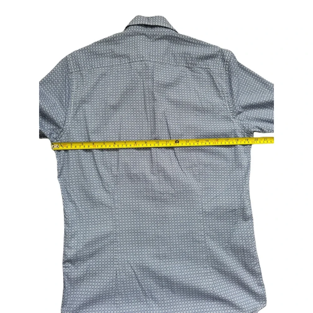 Pierre Cardin Mens Slim Fit Long Sleeve Dress Shirt Size 40 (M) Blue Pattern - Picture 13 of 16